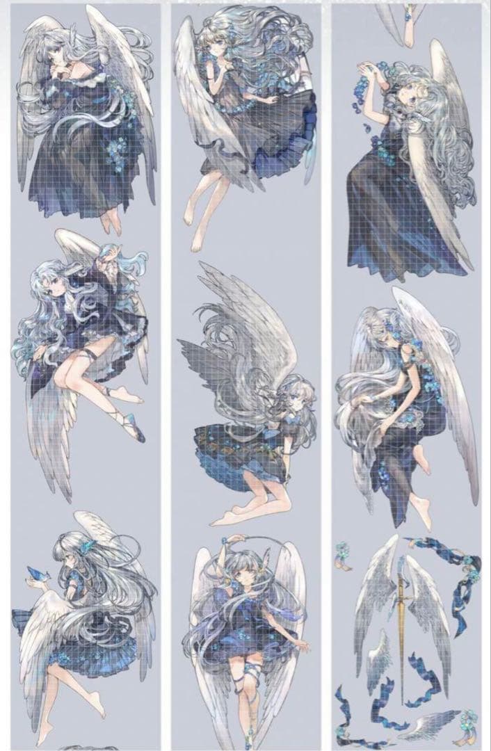 《在庫処分セール》海外　人物　マスキングテープ　墨魚 14点　⚠️ホロpet