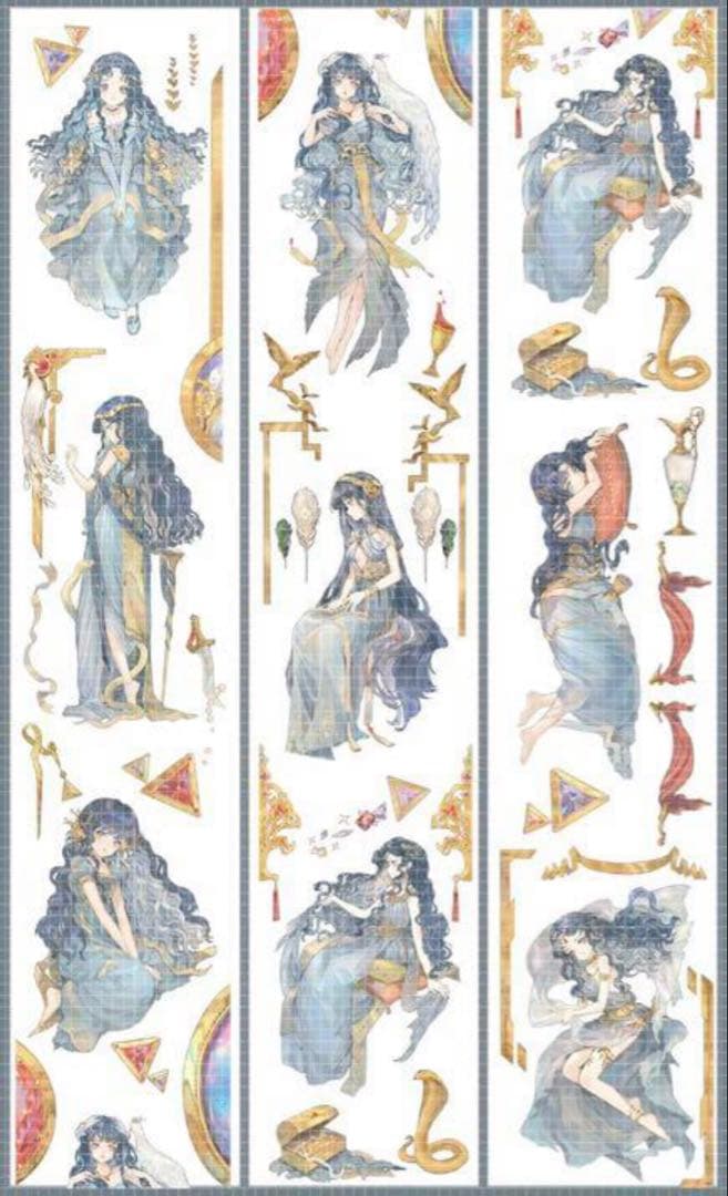 《在庫処分セール》海外　人物　マスキングテープ　墨魚 14点　⚠️ホロpet