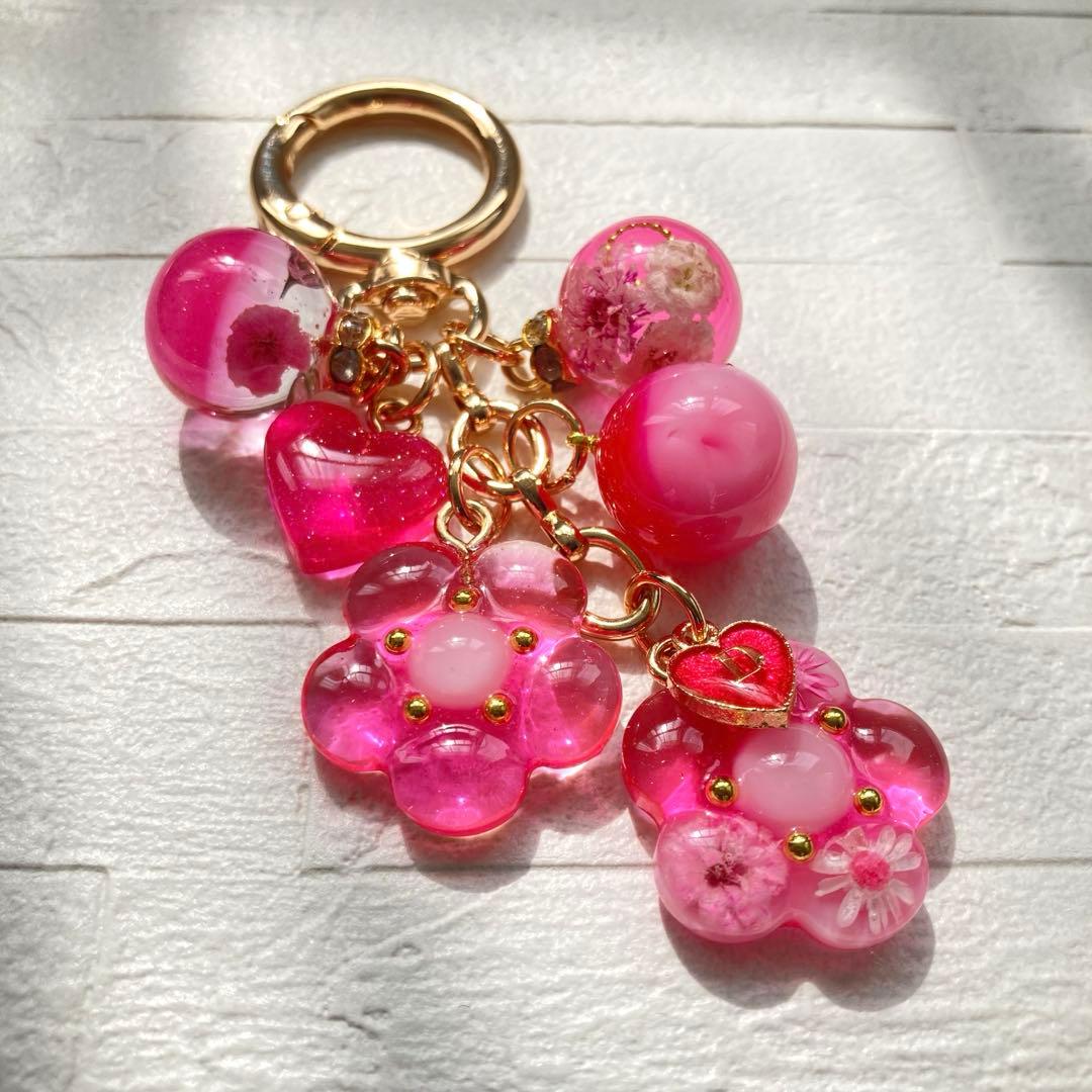 Lunaページ　Man名入れチャーム　レジンキーホルダー5点