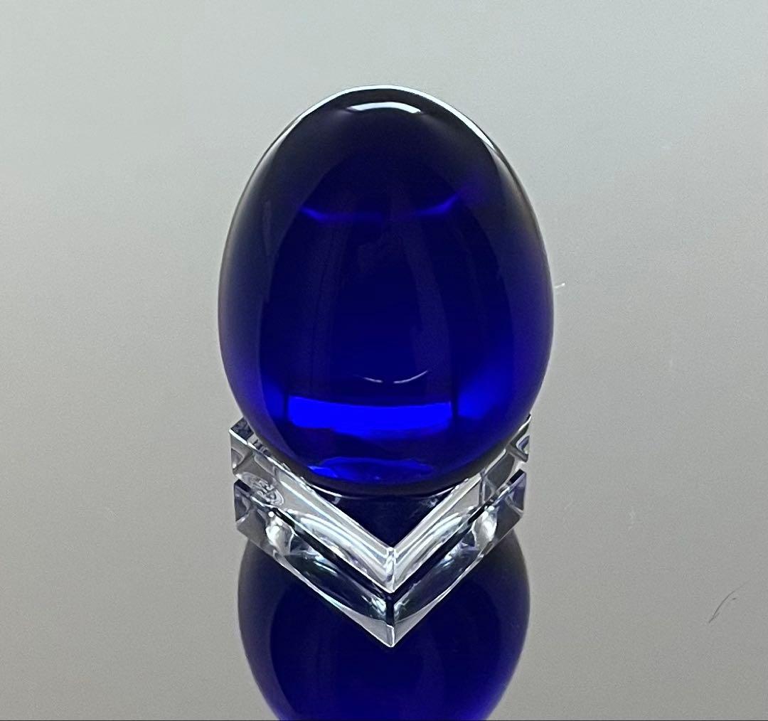 Baccaratバカラ/※廃盤品 ブルー クリスタル エッグ オブジェ