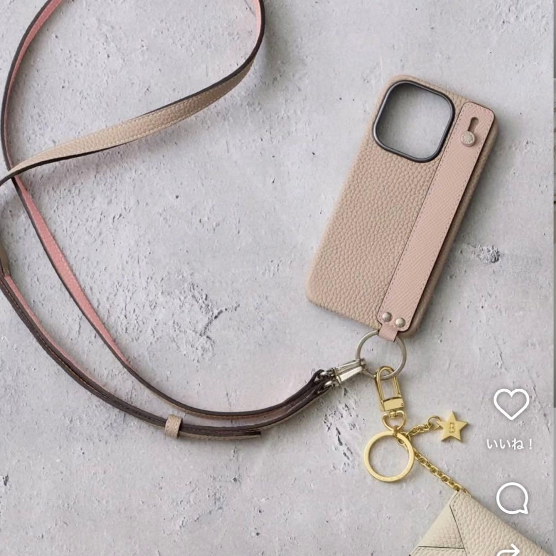 【美品】 ボナベンチュラ スター チェーンキーホルダー シュリンク グレージュ