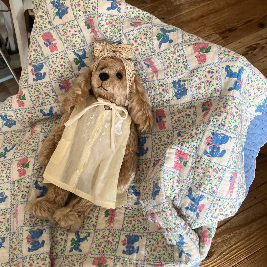 ビンテージフィードサックアニマルUSA99×124 ハンドステッチ ベビーキルト