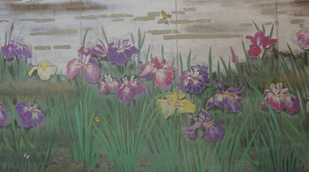 小宮山俊、【華宴（菖蒲）】、希少な額装用画集より、新品額装付、状態良好