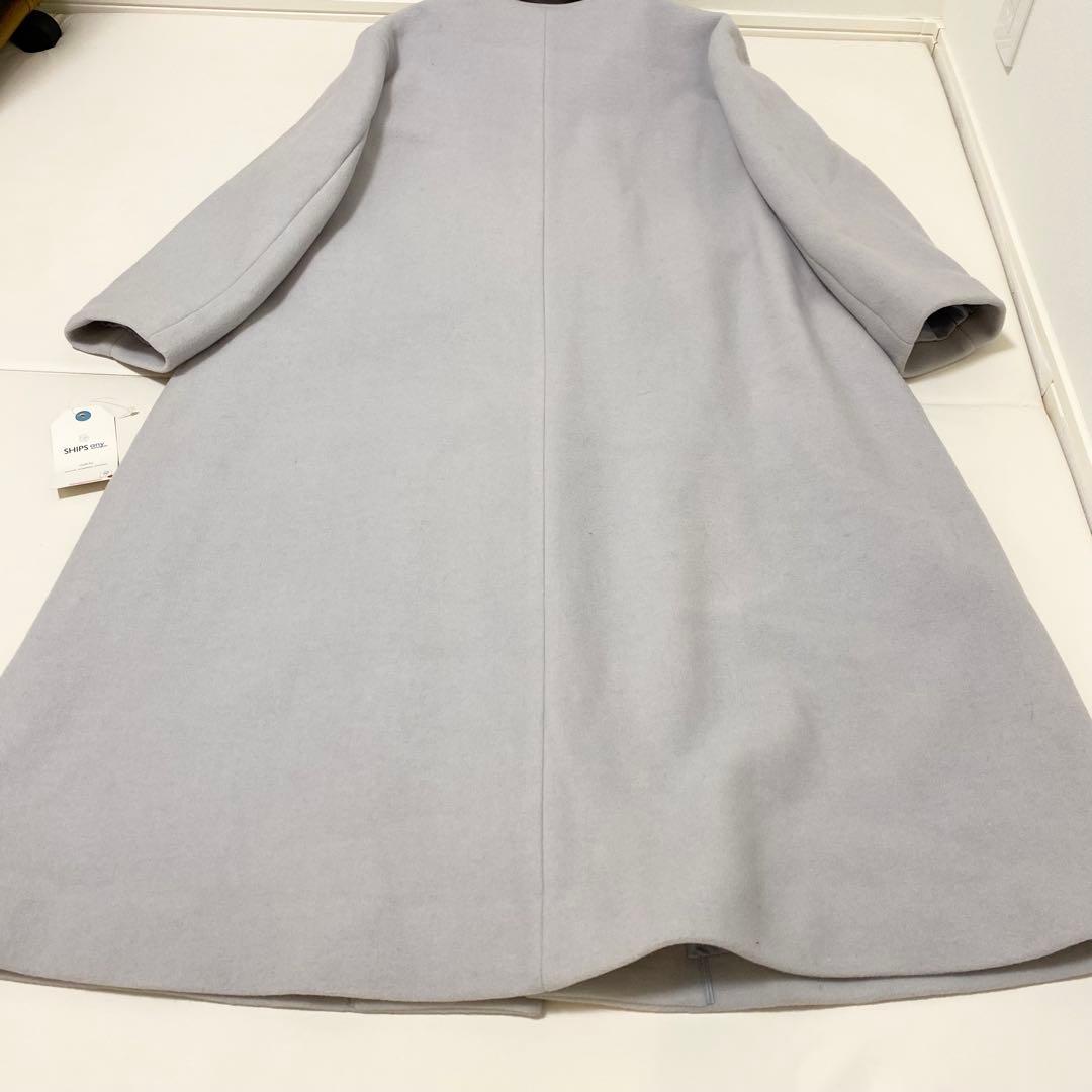 ♢新品♢SHIPS any シップス　ステンカラーコート　ライトグレー　水色