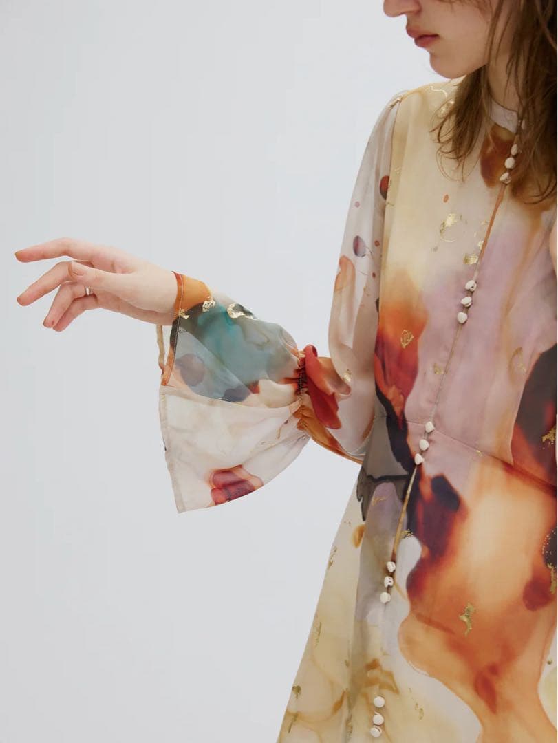 【美品】AMERI Mサイズインクアートドレス ワンピース