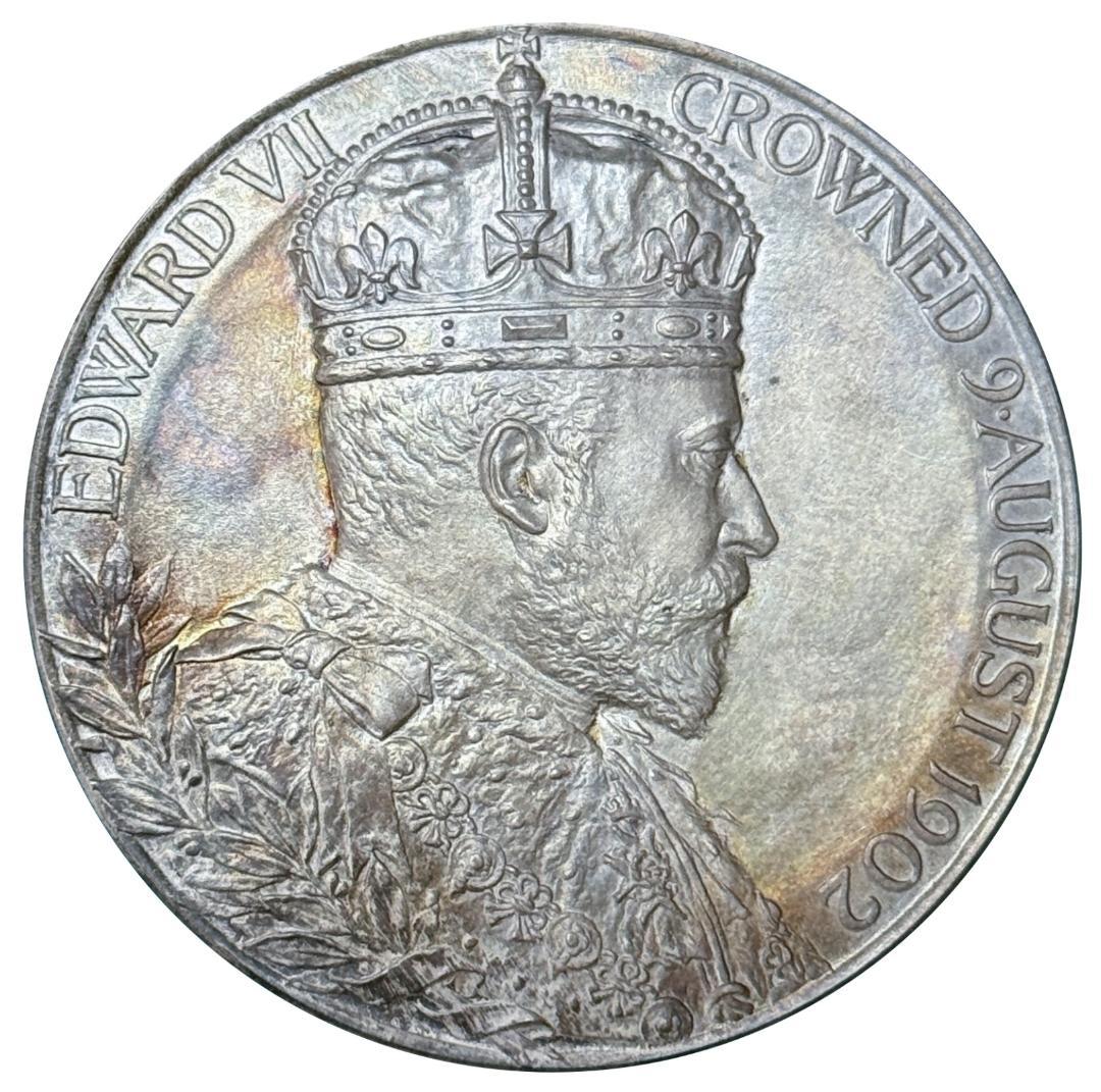 1902 イギリス エドワード アレクサンドラ コロネーション 大型 銀 メダル