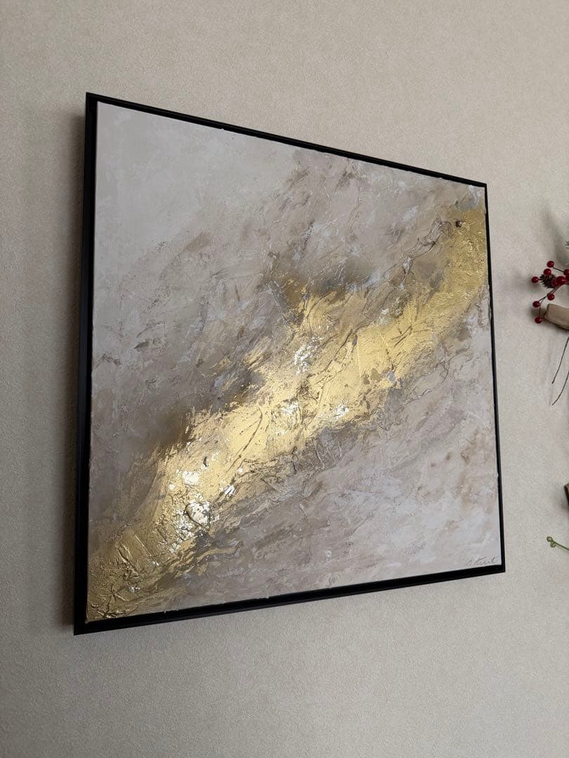 原画/額装済み/和風/禅/絵画/アート/抽象画/モダン/ホテル/ゴールド