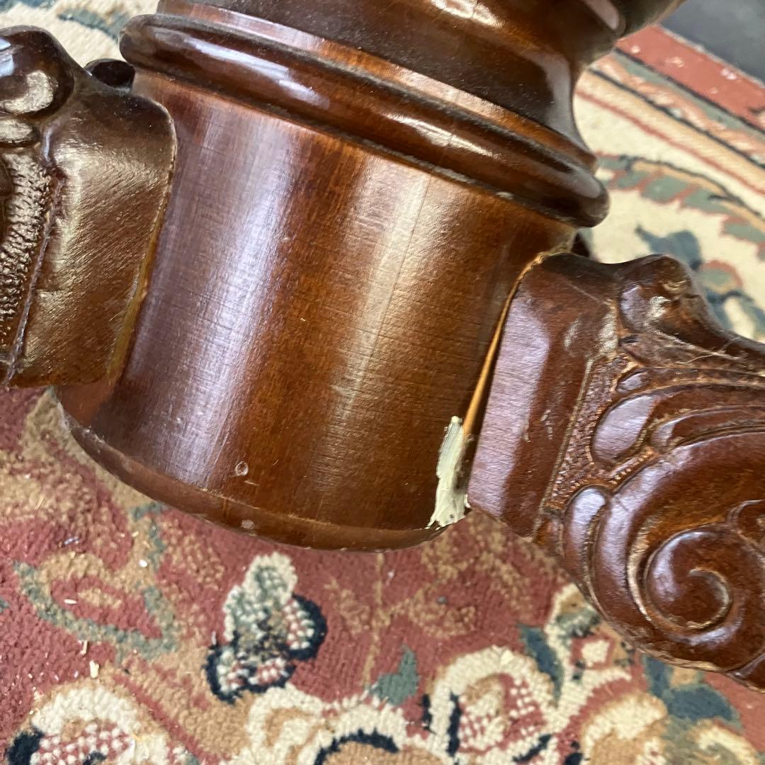 イタリアアンティーク 猫脚 木製象嵌センターテーブル サイドテーブル クラシック