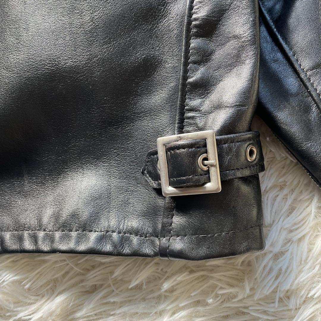 人気✨schou 641 レザージャケット　シングルライダース　38 ブラック