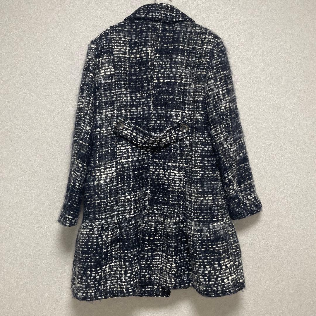 美品✨マックスマーラ 2WAY ツイード ファーコート ペプラム モヘア混　44