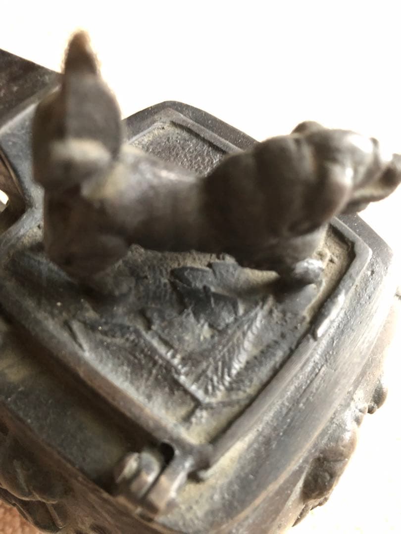 時代 香炉 矢立 銅製　大明宣徳