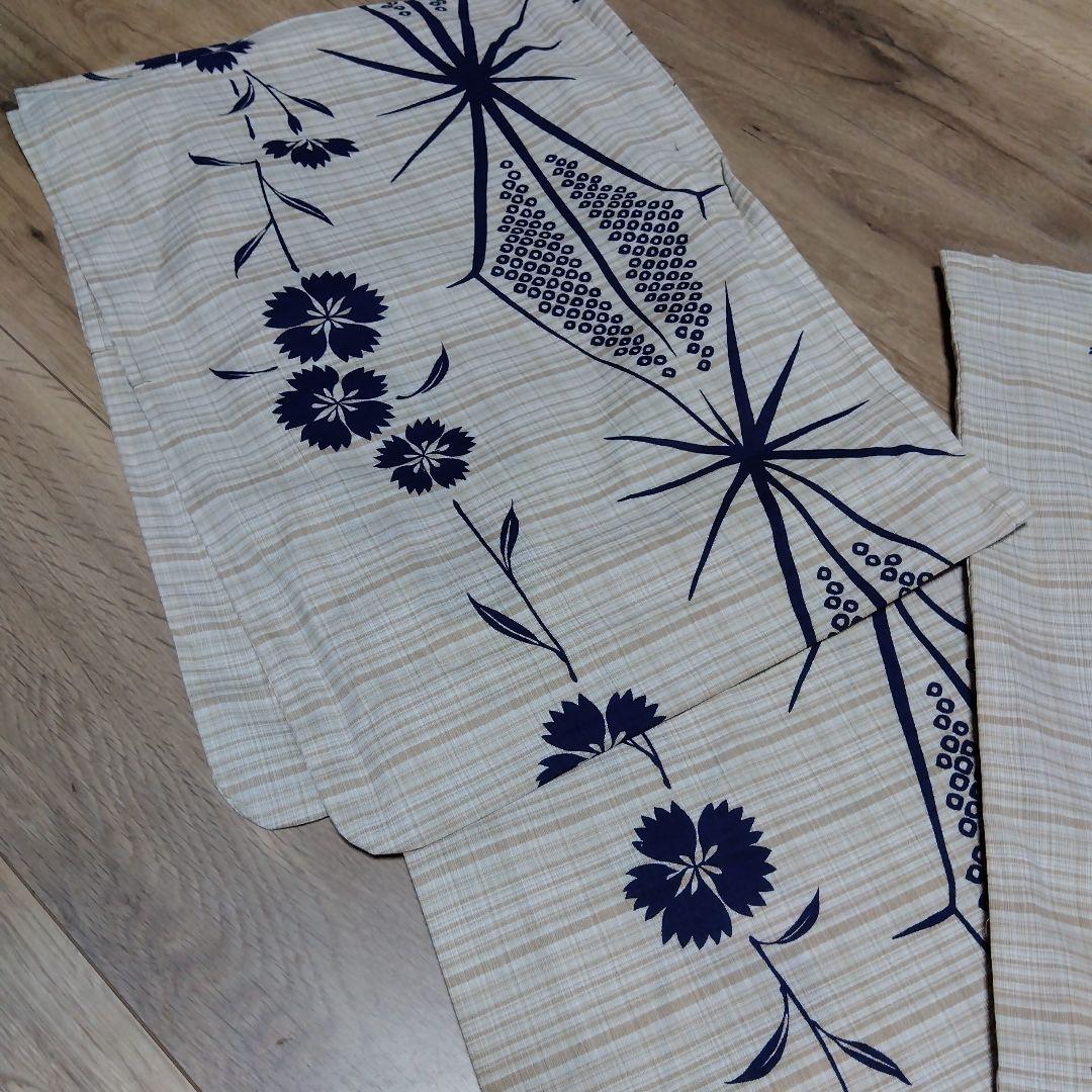 ショコラ様　花柄浴衣　　ベージュ 格子　リメイクパンツとおまとめ