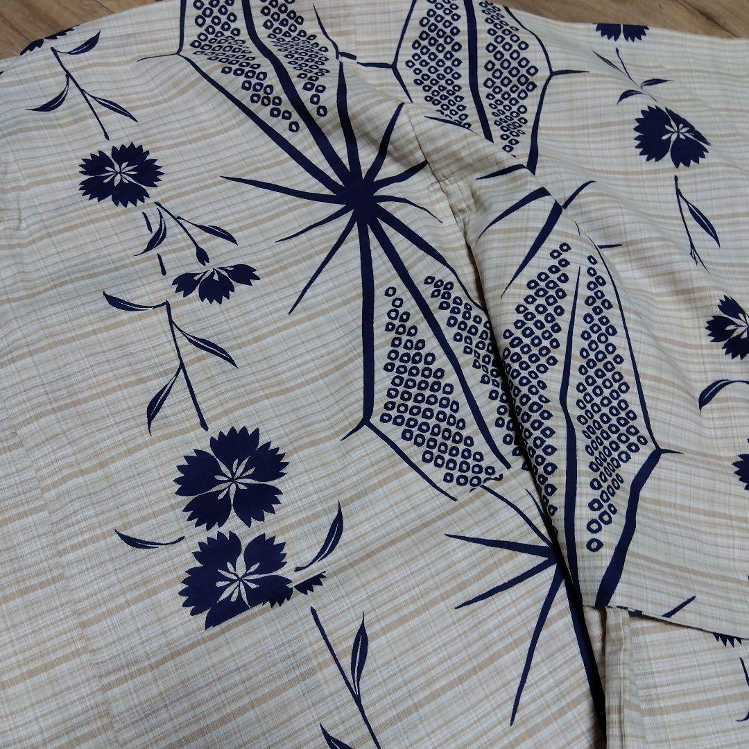 ショコラ様　花柄浴衣　　ベージュ 格子　リメイクパンツとおまとめ