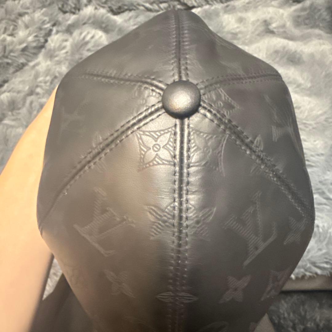 ルイヴィトン レザー ベースボールキャップ ブラック