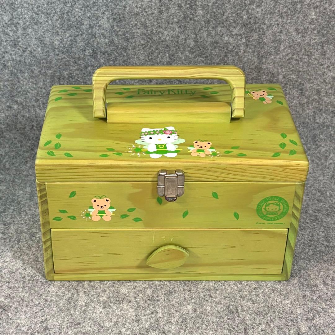 フェアリーキティ 妖精 木製 ソーイングボックス 裁縫箱 グリーン