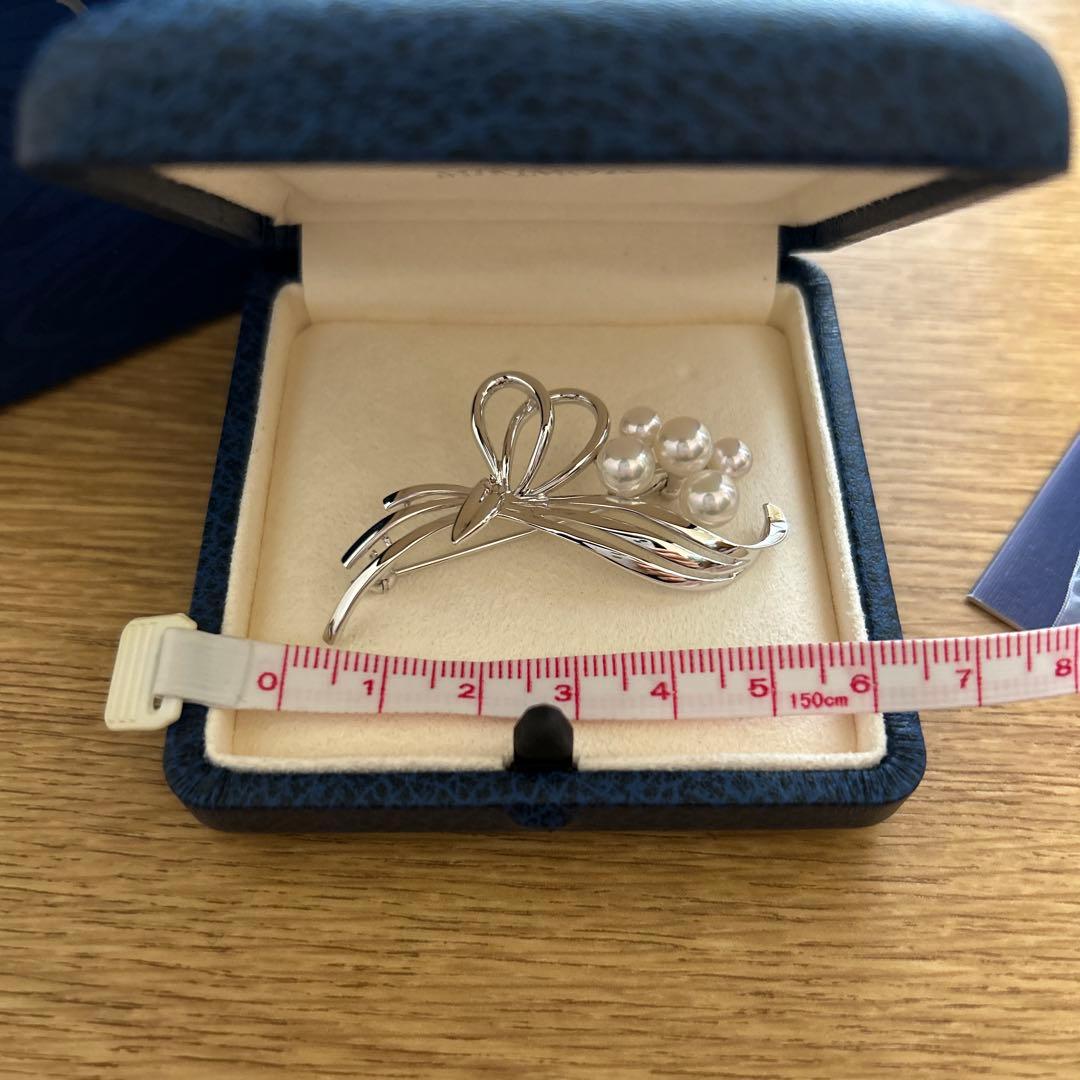 MIKIMOTO ミキモト　真珠　パール　ブローチ シルバー 5珠　花束
