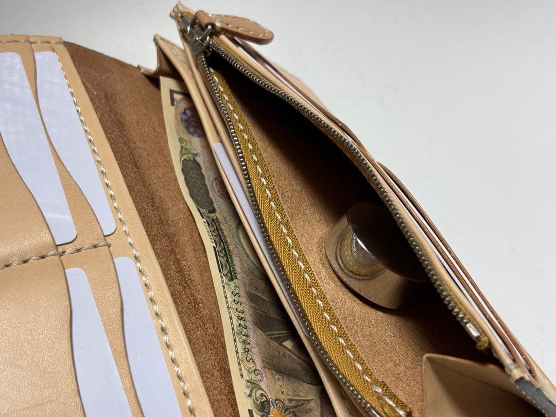 ウォレット　長財布　レザーカービング　ヌメ革　レザークラフト