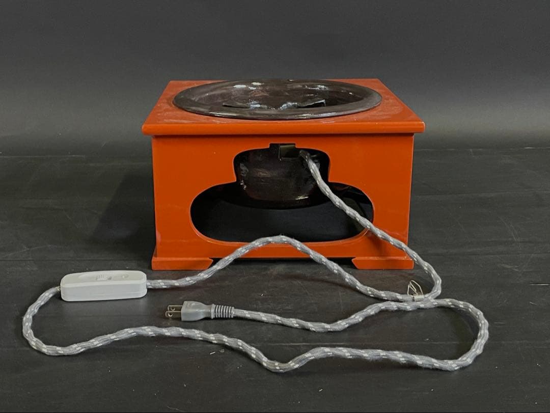 「母」 朱漆 置炉 野々田 電熱器 表千家 100V400W 茶道具 (Ｂ)