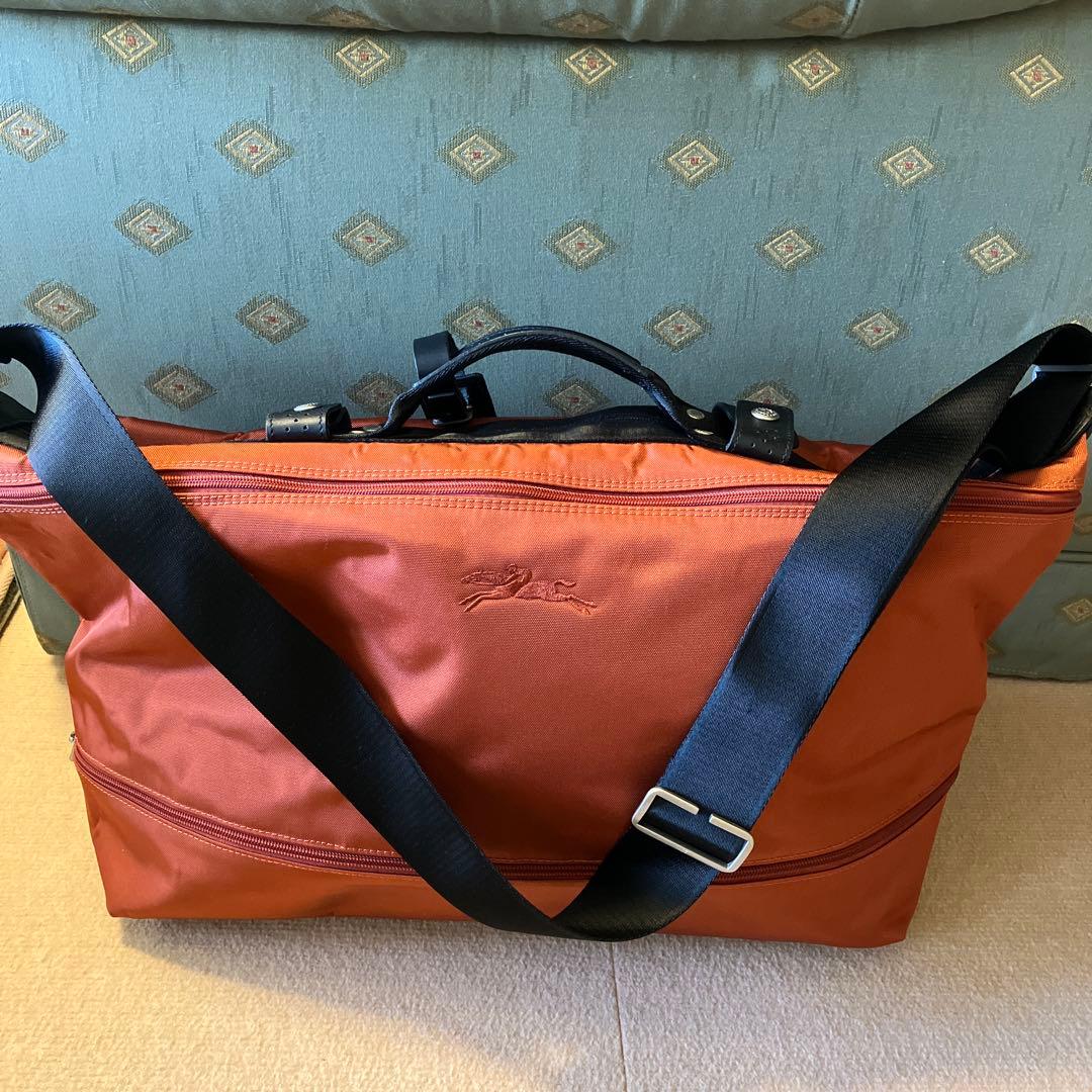 美品！LONGCHAMP ボストンバッグ オレンジ　2way 大きめ