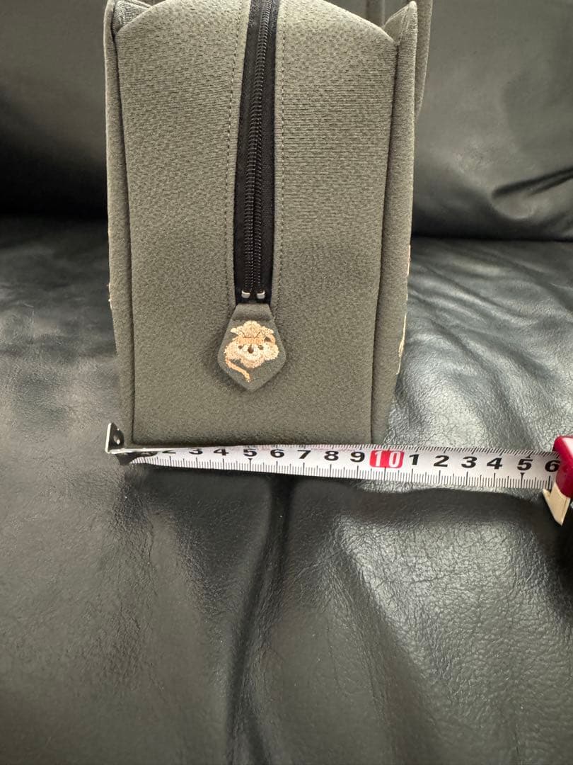 刺繍付きグレー和装用バッグ