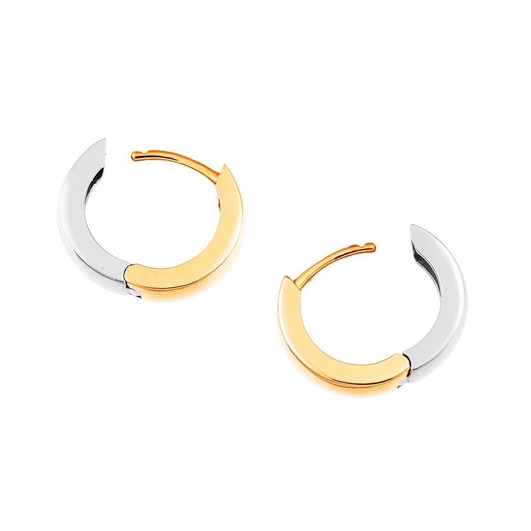 新品■9万 ジュエリーツツミ プラチナ/K18イエローゴールドリバーシブルピアス