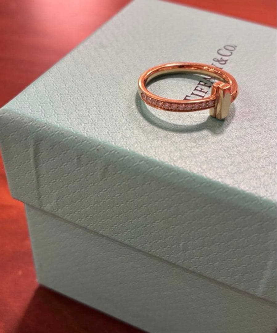 TIFFANY⭐︎ティファニー Tワン リング　13号　ローズゴールド