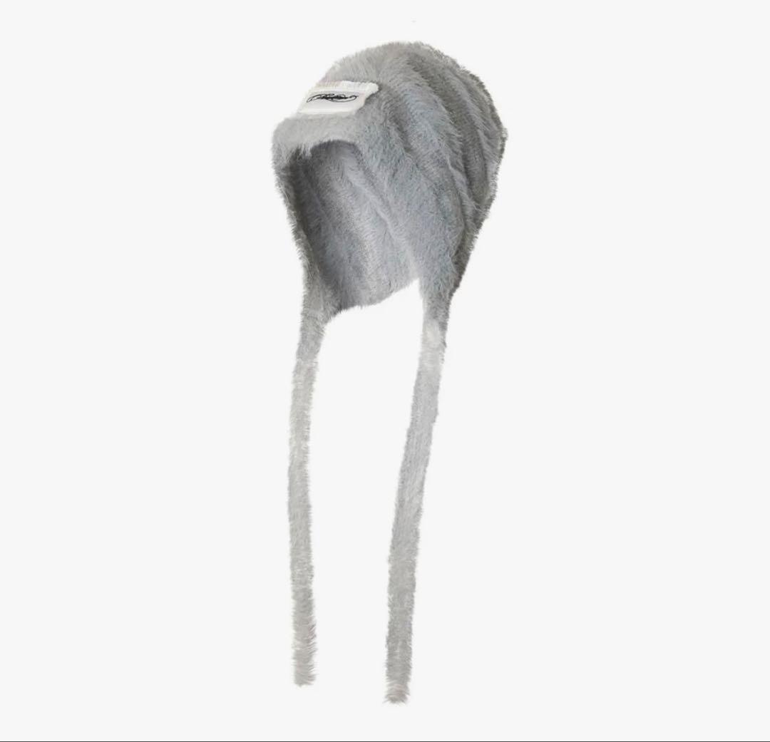 帽子 theredthread S fuzzy knit beanie gray