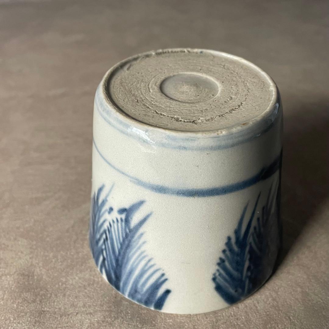 太白手柳文猪口 江戸時代 太白 美濃古陶 美濃焼 瀬戸焼 古美濃 骨董 古美術