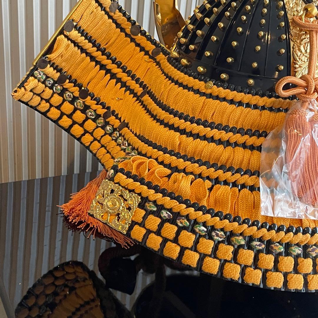 平安翠鳳　天平　御兜飾　松葉長鍬形　錆朱　木龍頭　30号　飾兜　甲冑　五月飾り