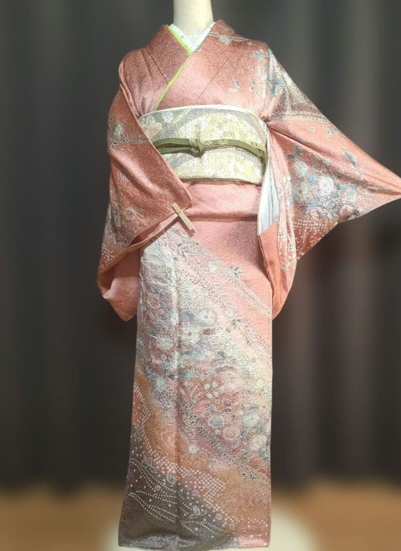 訪問着フルセット 辻が花袖丈長め