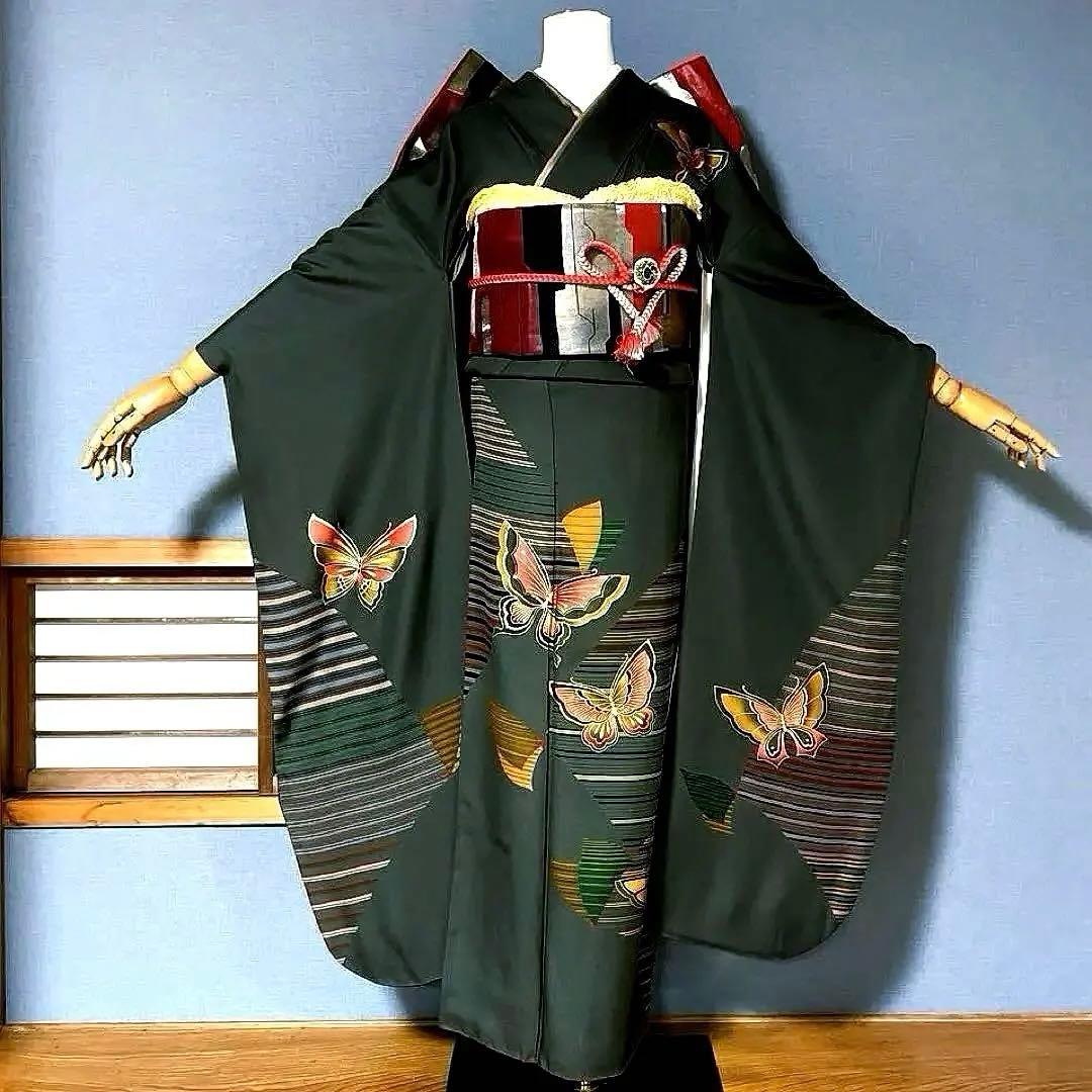 23点　振袖フルセット　手描き友禅　新品ショール着付け道具付き　成人式振袖　振袖