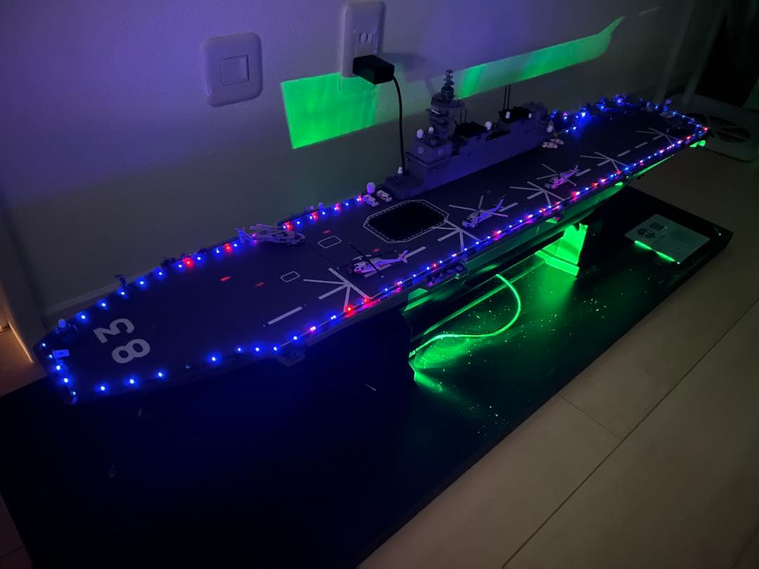 【完成品】護衛艦いずもをつくる ディスプレイケース アダプター付き