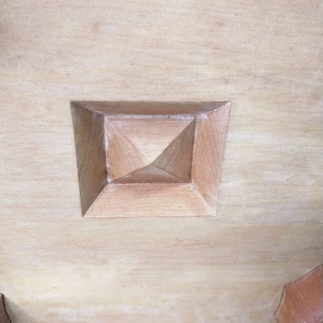 【迫力の6寸】足付き碁盤 新カヤ（推定） 18cm ヘソ付 木製カバー付 囲碁