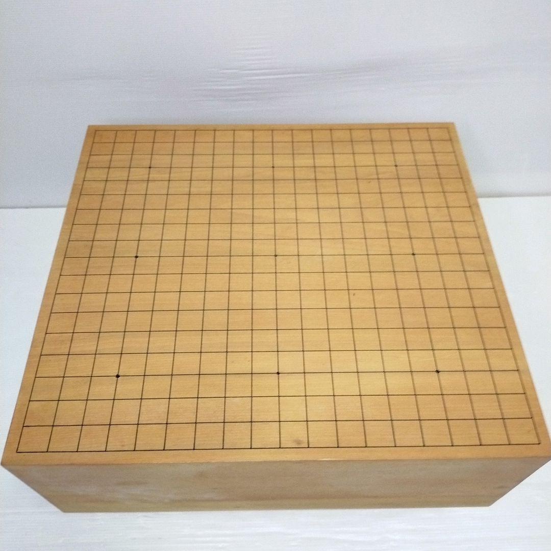【迫力の6寸】足付き碁盤 新カヤ（推定） 18cm ヘソ付 木製カバー付 囲碁