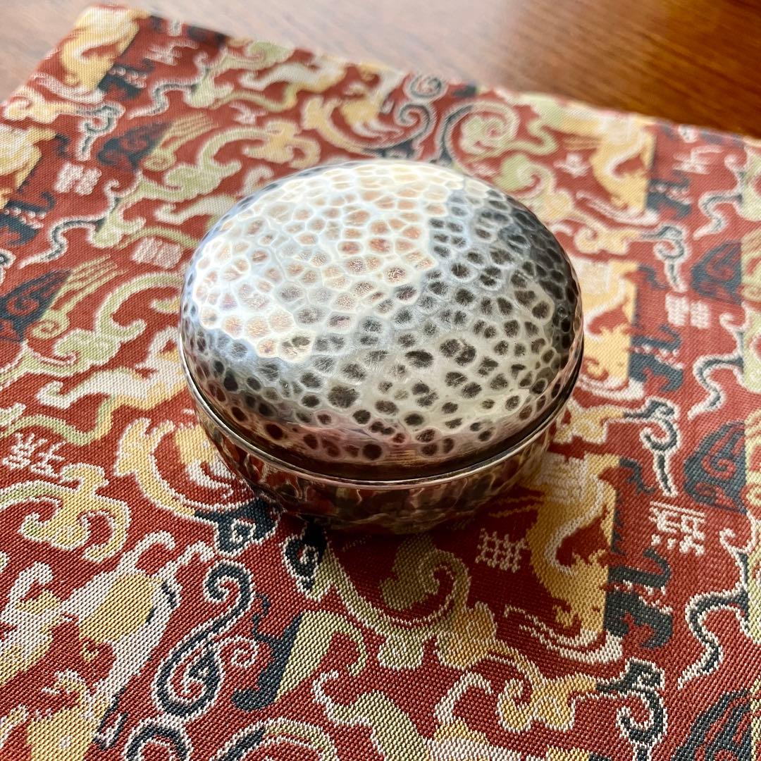 純銀 槌目 打ち出し 香合