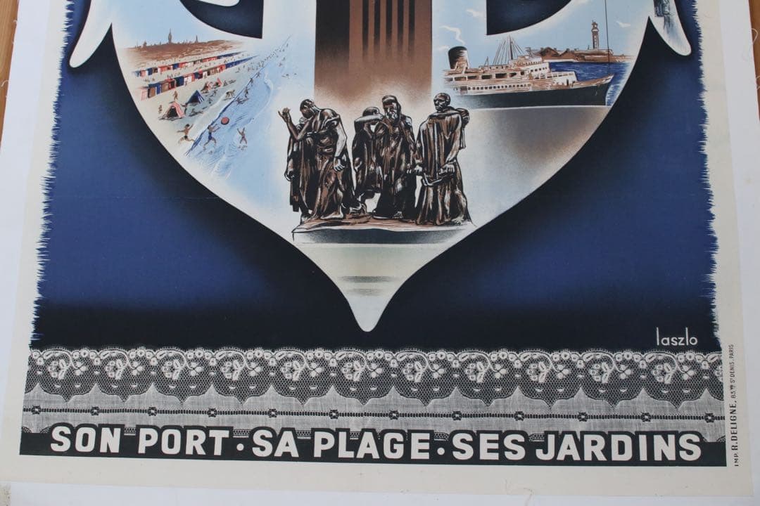 ビンテージ フレンチポスター1939 Calais Son Port