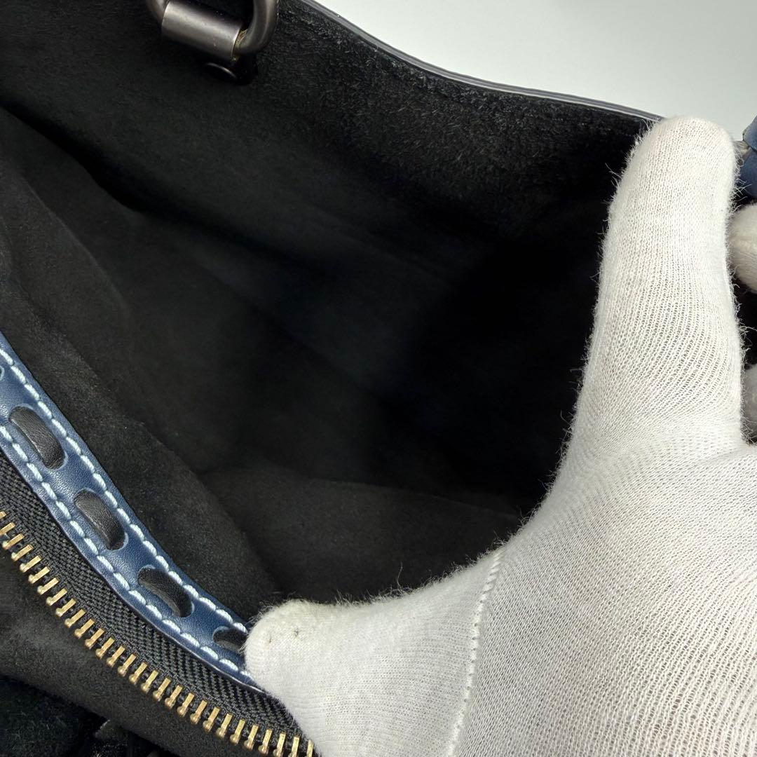 極美品 希少 コーチ ローグ 30 3way レザー ショルダーバッグ ネイビー