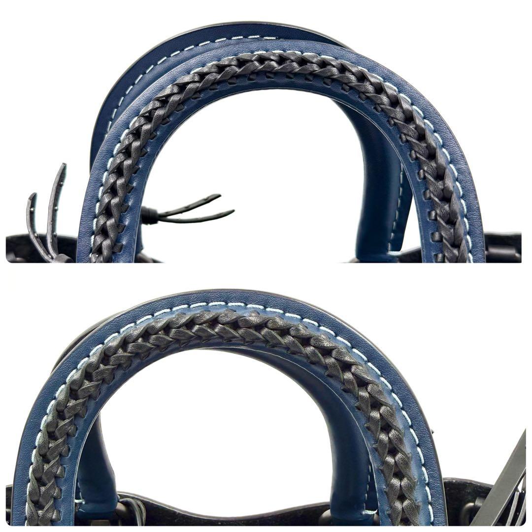 極美品 希少 コーチ ローグ 30 3way レザー ショルダーバッグ ネイビー