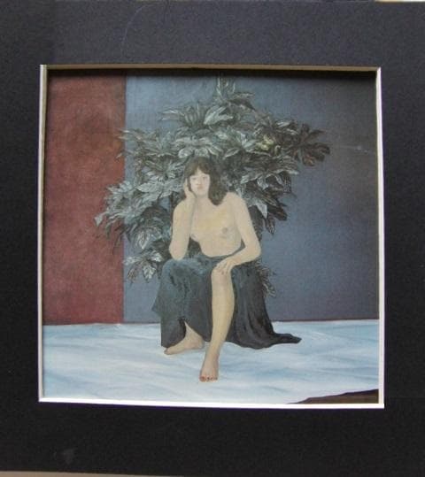 松山治樹、蝶、希少な画集より、新品高級額・額装付、状態良好