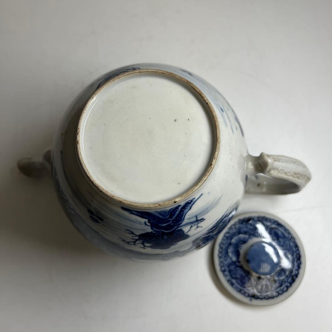 中国清時代　新渡急須　幅約21.5㎝　東Y7-1219☆1F