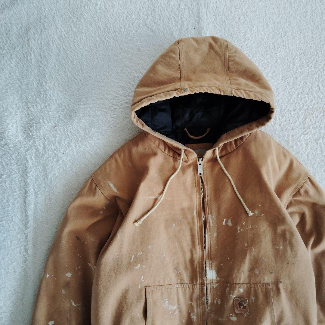 カーハート　アクティブジャケット　ペンキ　Ｌ　ブラウン　キルティング　ペイント