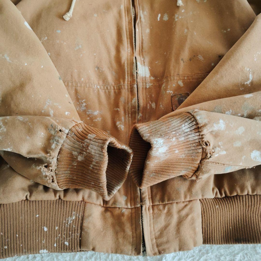 カーハート　アクティブジャケット　ペンキ　Ｌ　ブラウン　キルティング　ペイント