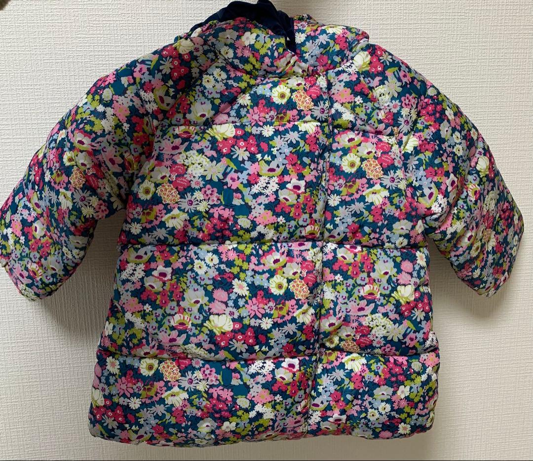 新品 タグ付きJacadi ジャカディ 花柄フード付きダウン 96cm