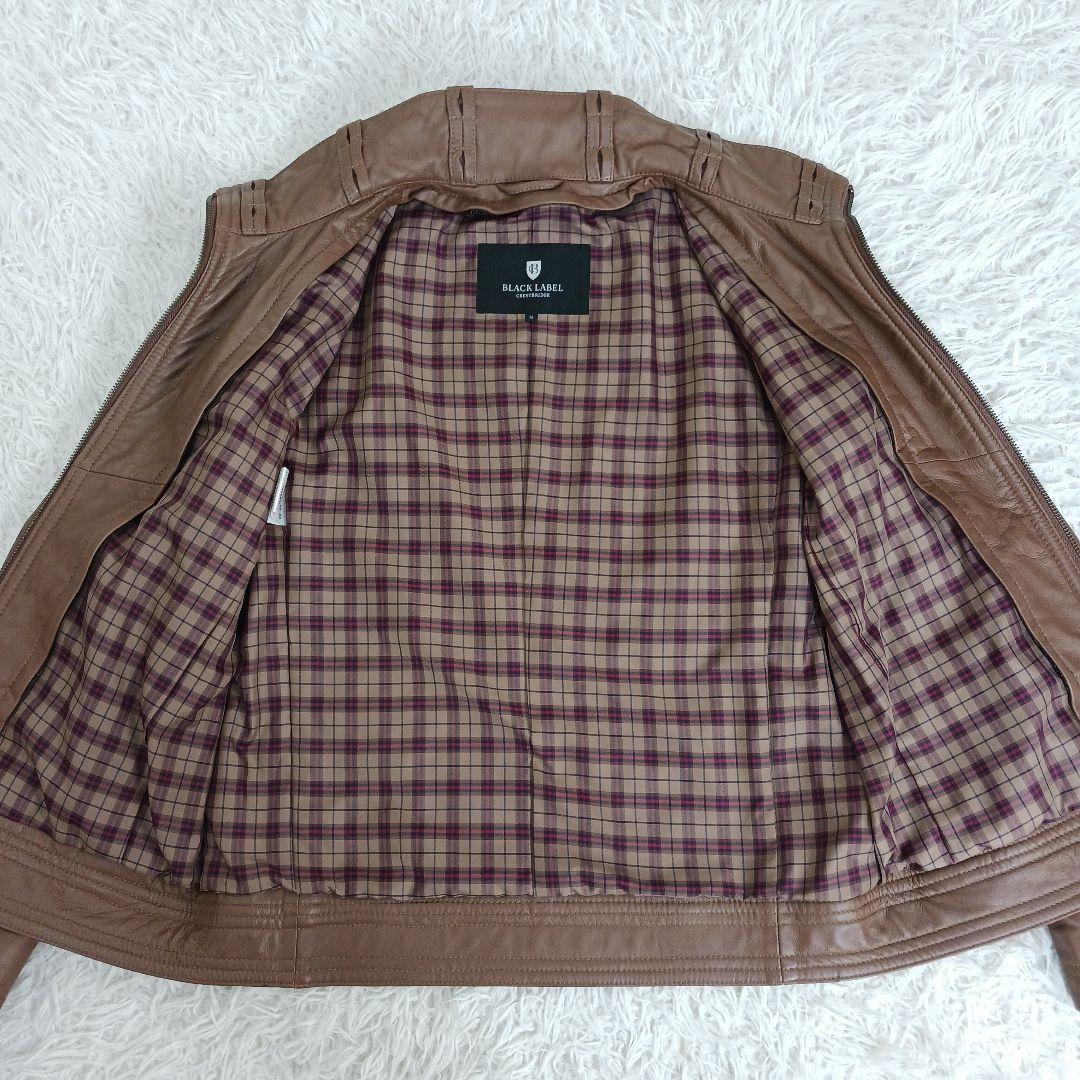 ✨良品✨ブラックレーベル レザーライダース ラビットファー キャメル サイズM