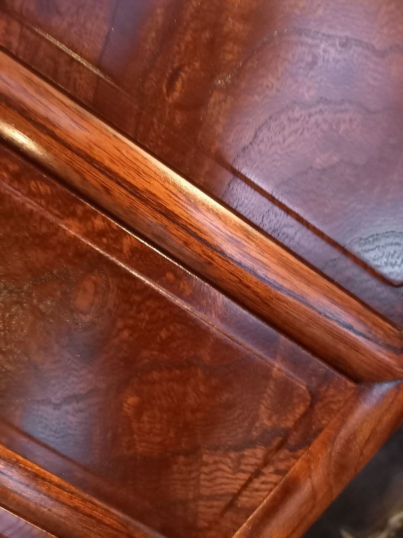 和物　高級　木組細工　欅　良杢目　無垢材　一枚板　重厚　大引き出し　五杯