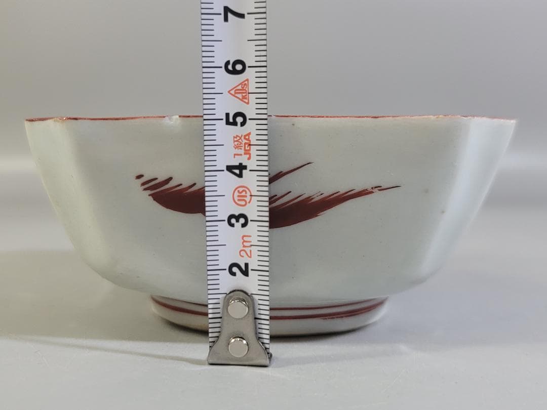 呉須赤絵 花鳥 魁 四方向付 五客 時代物 DT356