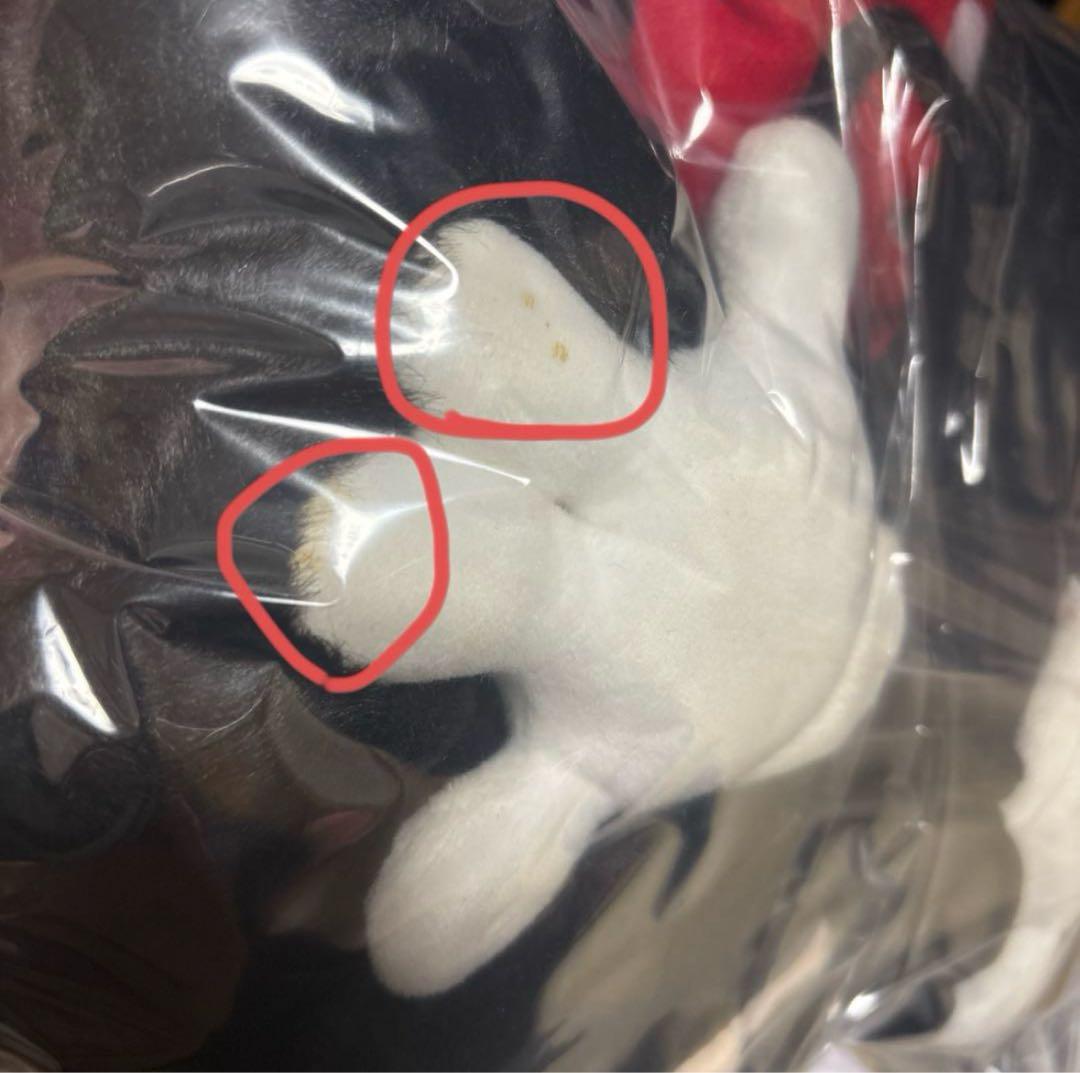 ホワイト ぬいぐるみ 目立つ汚れあり