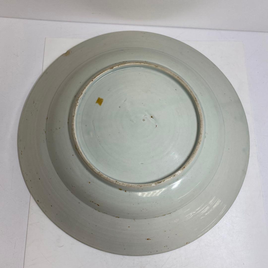 江戸中期　元禄伊万里　赤絵　鳳凰図　大皿　幅約36.5㎝　東さ8-0122①