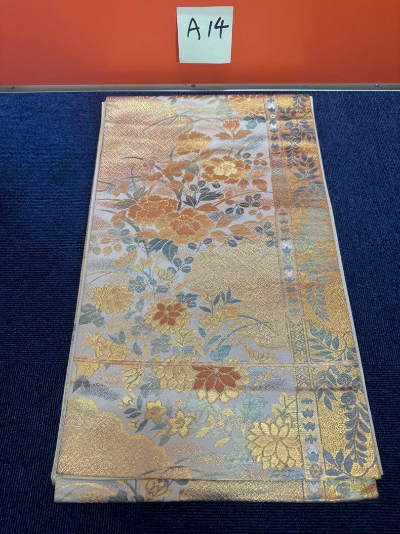 1930 袋帯 古代彫金紋  西陣織   金糸　高級上質上品　約440cm