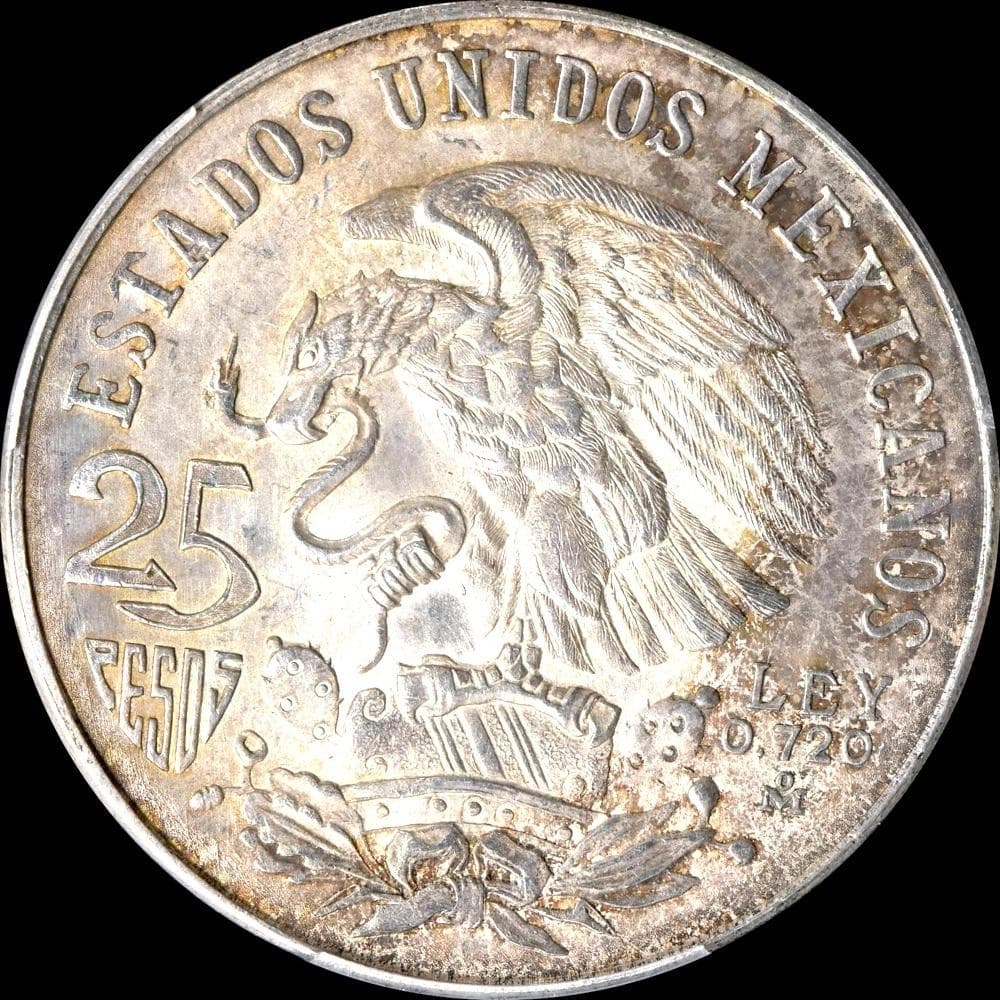 ⭐️【PCGS】1968-Mo メキシコ 25ペソ銀貨 Olympic